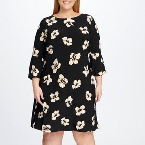 Tommy Hilfiger Plus Size Floral Dress with Bell sleeves - 18W